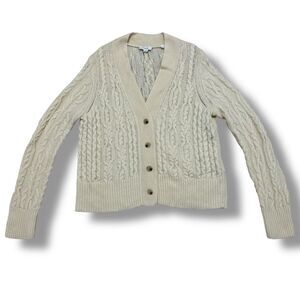 Vince Wool Wool Cashmere Cable Knit Cardigan XL Button Front